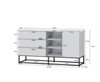 Kodu Cody Buffet Sideboard Credenza Cabinet 1 door 3 drawers 150cm (white)