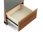 Kodu Moore Bedside Unit Side Table Nightstand 2 drawer woodgrain and grey