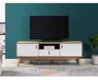 Kodu Alexis Entertainment Unit TV Cabinet TV Stand 150cm 2 doors 1 drawer woodgrain and white