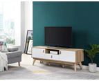 Kodu Alexis Entertainment Unit TV Cabinet TV Stand 150cm 2 doors 1 drawer woodgrain and white