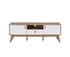 Kodu Alexis Entertainment Unit TV Cabinet TV Stand 150cm 2 doors 1 drawer woodgrain and white