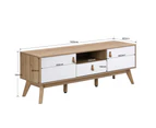 Kodu Alexis Entertainment Unit TV Cabinet TV Stand 150cm 2 doors 1 drawer woodgrain and white