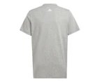 Adidas Youth Essentials Two-Coloured Big Logo Tee / T-Shirt / Tshirt - Medium Grey Heather/White/Semi Green Spark