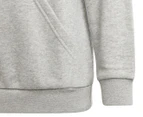 Adidas Youth Essentials Two-Coloured Big Logo Hoodie - Medium Grey Heather/White/Semi Green Spark