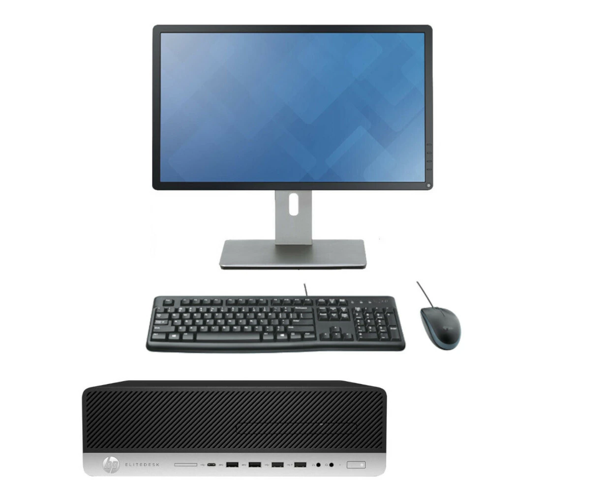 HP 800 G3 SFF Bundle Desktop i5-6500 Up to 3.6GHz 8GB RAM SSD + HDD + 22" Monitor | Refurbished - Refurbished Grade A