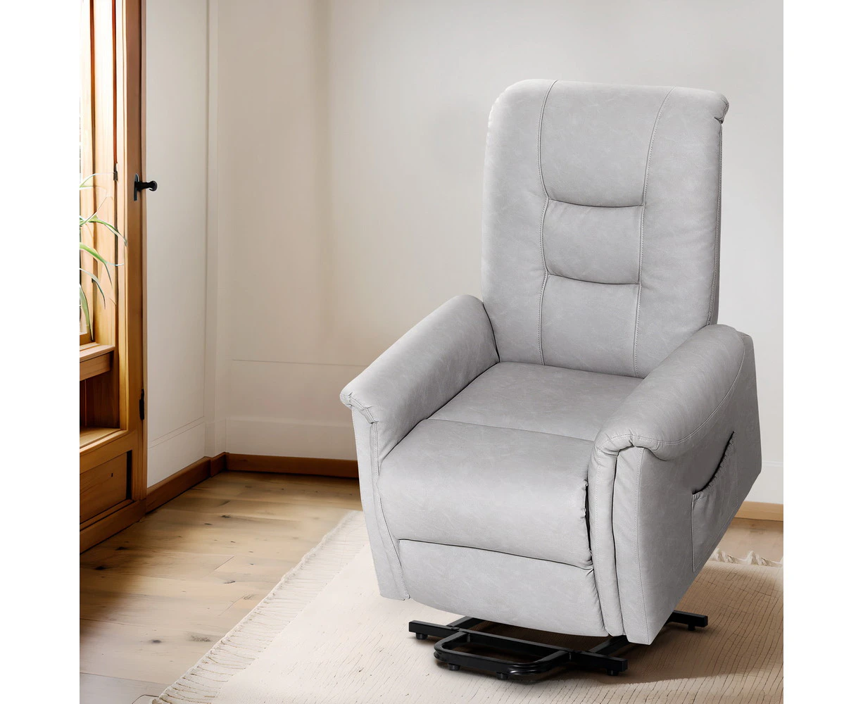 Artiss Recliner Chair Lift Assist Chair Grey Leather