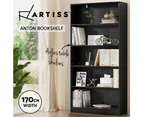 Artiss Bookshelf 5 Tiers ANTON Black