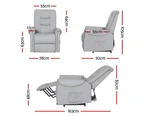 Artiss Recliner Chair Lift Assist Chair Grey Leather