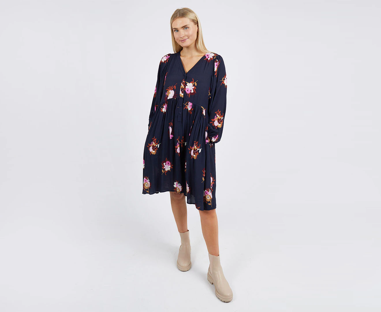 Elm Women's Posy Floral Dress - Navy