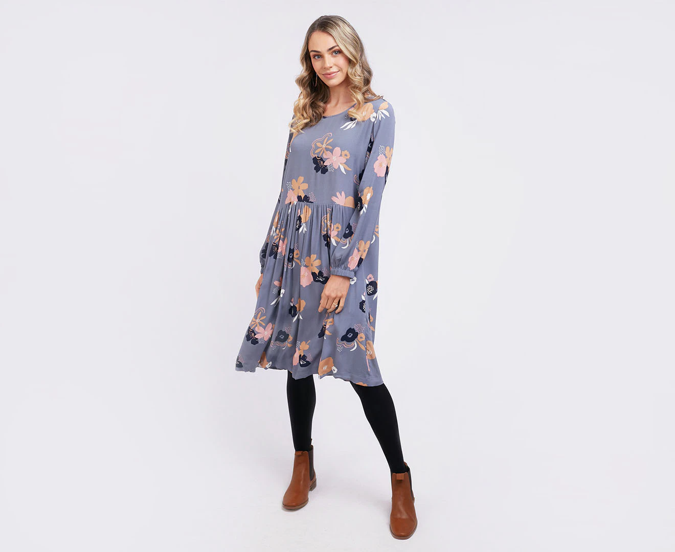 Elm Women's Woodland Floral Dress - Stormy Blue