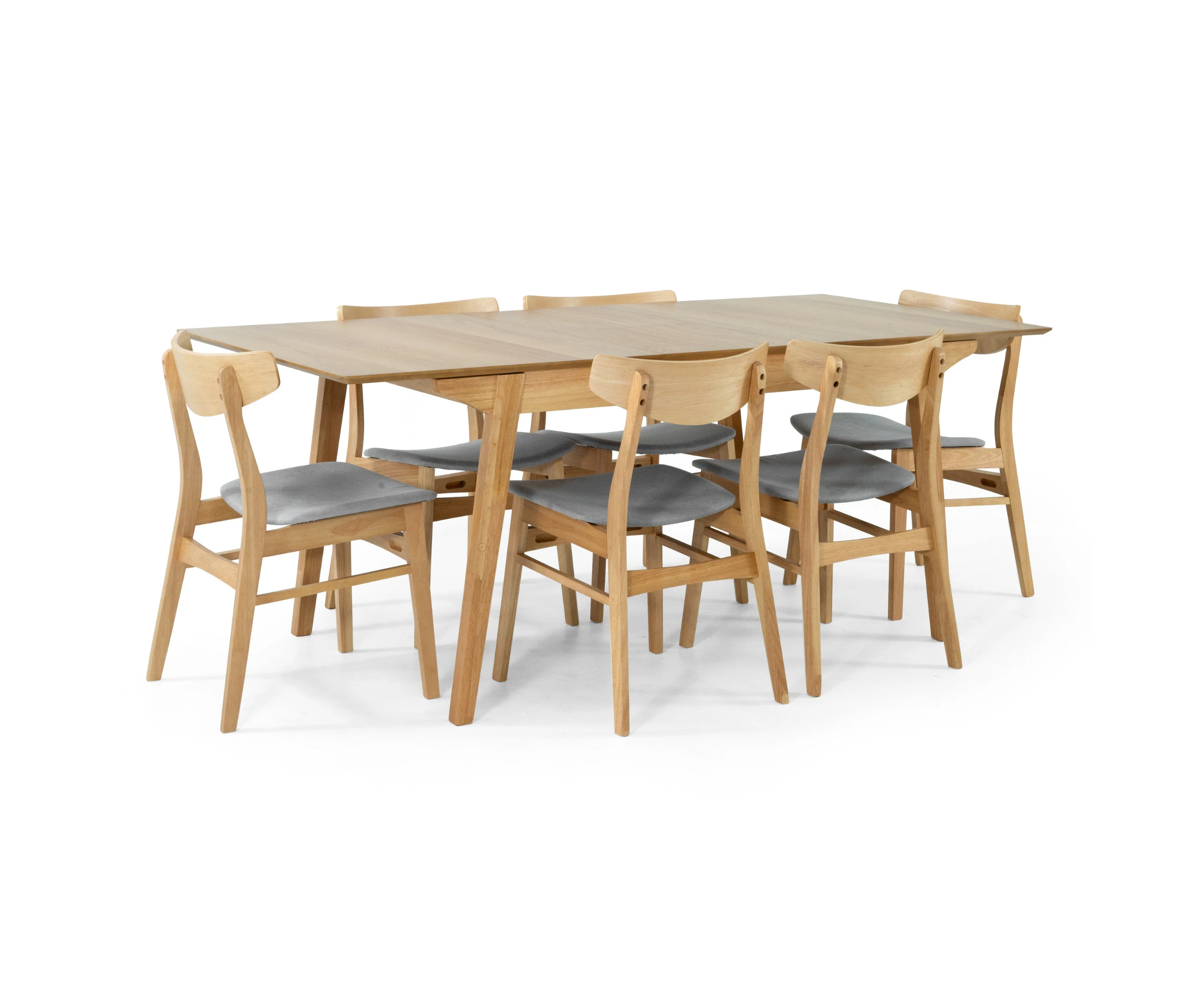 Cusco 7pc Set Dining Set 150 - 190cm Extendable Table 6 Chair Scandinavian Style