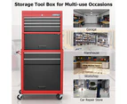 Costway Heightening Combination Tool Cabinet 6-Drawer Rolling Tool Chest Organizer w/Handle&Hooks Garage Warehouse