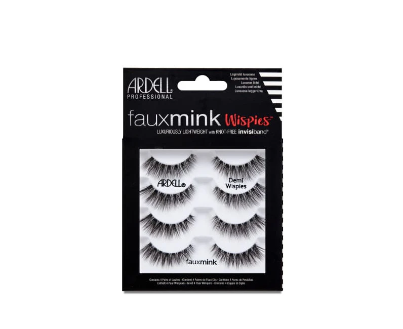 ARDELL Faux Mink Demi Wispies Knot-Free Invisiband - 4 Pairs