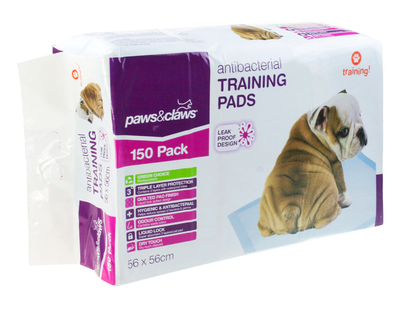 150pk Paws & Claws Antibacterial Training Pads