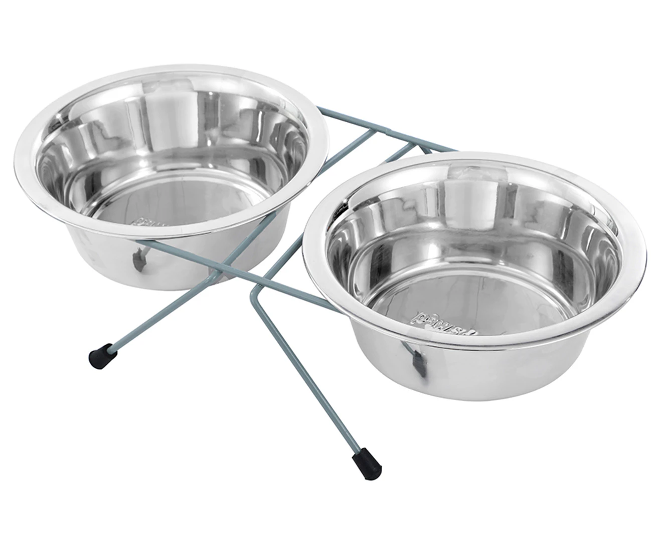 Paws & Claws 750mL Double Pet Bowl w/ Stand - Grey