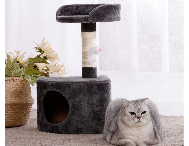 Charlie's 58cm Cat Tree w/ Round House - Charcoal