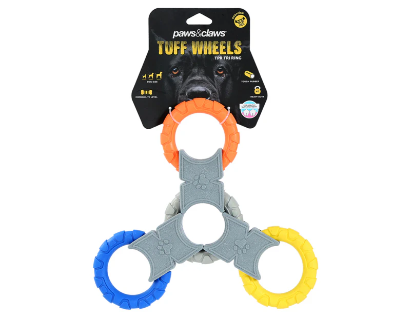 Paws & Claws 26cm Tuff Wheels Tri Ring Chew Toy