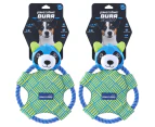 2 x Paws & Claws Dura Float Panda Tugger Dog Toy - Green/Blue