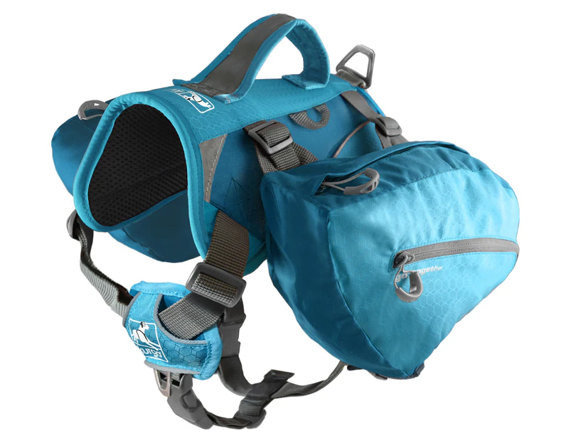 Kurgo Big Baxter Dog Harness & Storage Pack - Coastal Blue