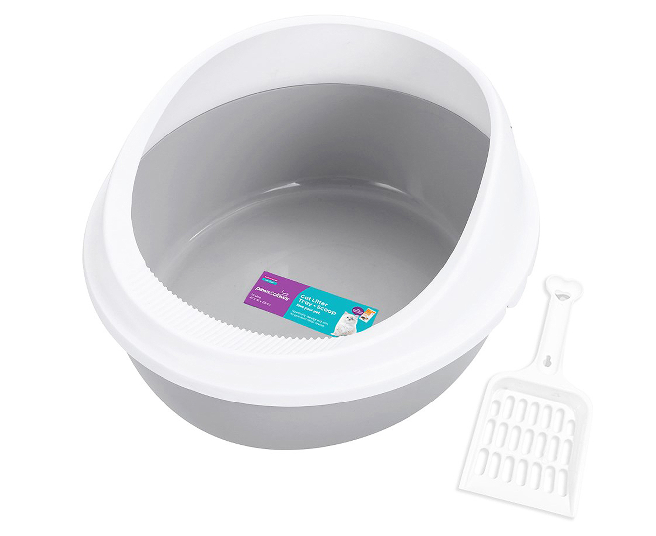 Paws Claws Cat Litter Tray With Rim Scoop Catch