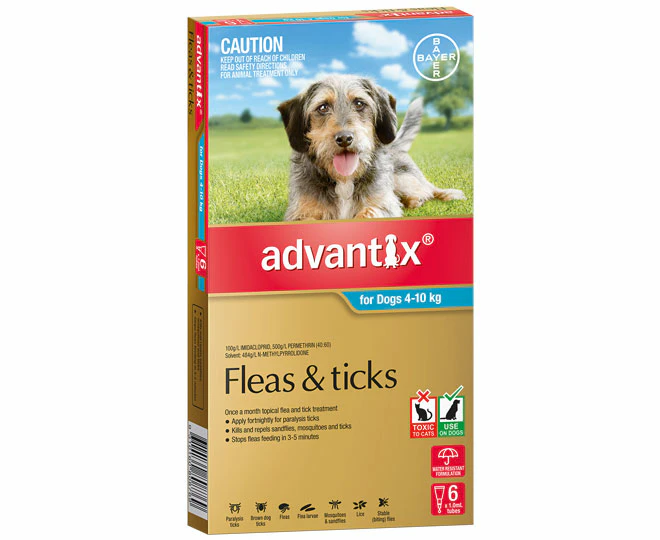 Advantix Flea & Tick Treatment For Dogs 4-10kg 6pk