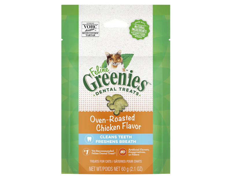 Greenies Feline Oven-Roasted Dental Treats Chicken 60g