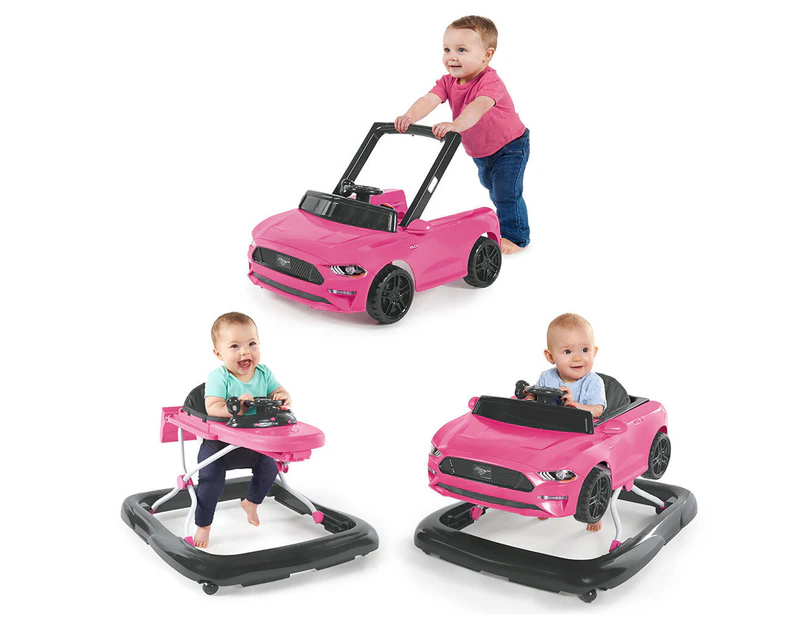 Bright Starts Ford Mustang 3-Ways-To-Play Walker - Pink/Multi