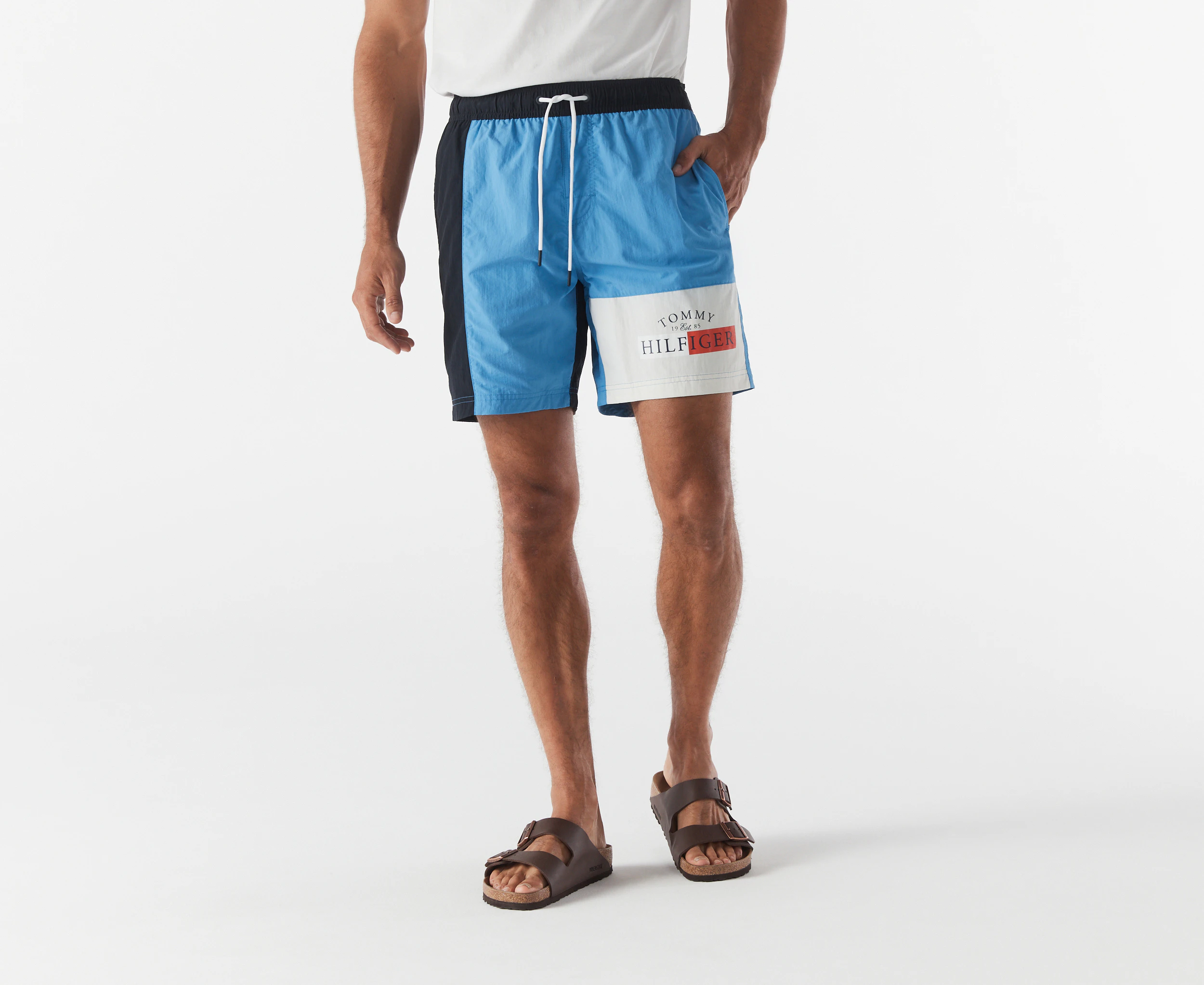 Tommy Hilfiger Men's Colourblock Swim Trunks / Board Shorts - Copenhagen Blue