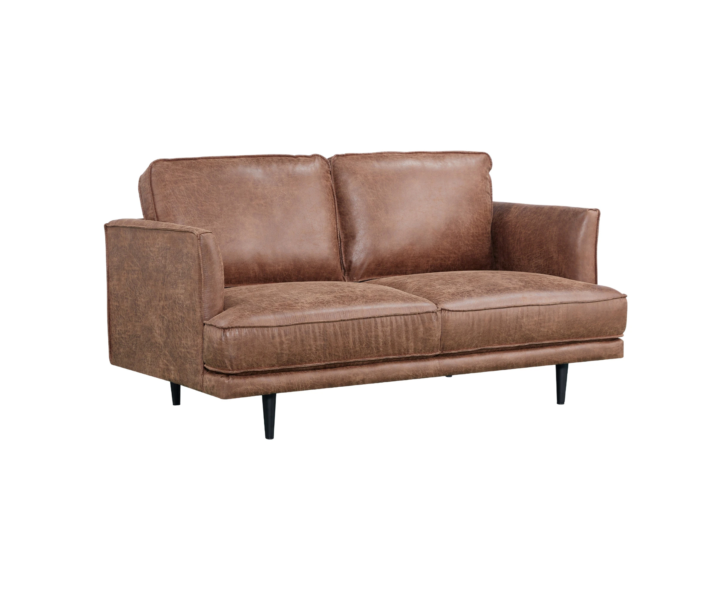 Rosie 2 Seater Sofa Fabric Uplholstered Lounge Couch Brown