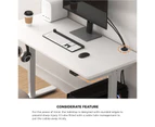 Oikiture 150CM Electric Standing Desk Single Motor White Frame White Desktop