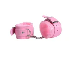 SunnyHouse 1 Pair Faux Leather Adjustable Handcuffs BDSM Bondage Adult Sex Toys for Women-Pink