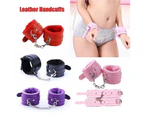 SunnyHouse 1 Pair Faux Leather Adjustable Handcuffs BDSM Bondage Adult Sex Toys for Women-Pink