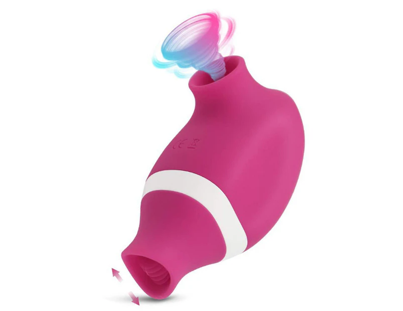 SunnyHouse Female Double Ends Clitoris Sucking Licking Stimulator Vibrator Masturbation Toy-Rose Red