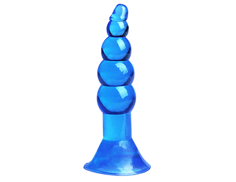 SunnyHouse Unisex Pleasure Flexible Beads Anal Sex Toy Butt Plug Insert with Suction Cup-Blue