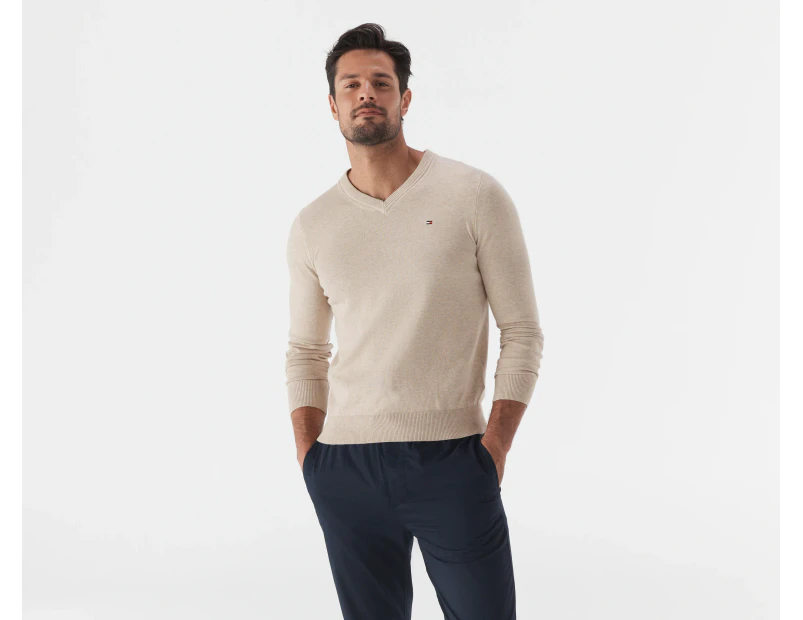 Tommy Hilfiger Men's Syracuse V-Neck Sweater - Semolina Heather