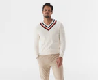 Tommy Hilfiger Men's Murray Cricket V-Neck Sweater - Snow White Heather