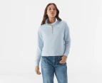 Tommy Hilfiger Women's Relaxed Half-Zip Sweatshirt - Breezy Blue