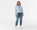 Tommy Hilfiger Women's Relaxed Half-Zip Sweatshirt - Breezy Blue