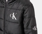 Calvin Klein Jeans Youth Boys' Ribbed Waist Puffer Jacket - Black