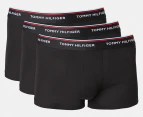Tommy Hilfiger Men's Cotton Stretch Low Rise Trunks 3-Pack - Black