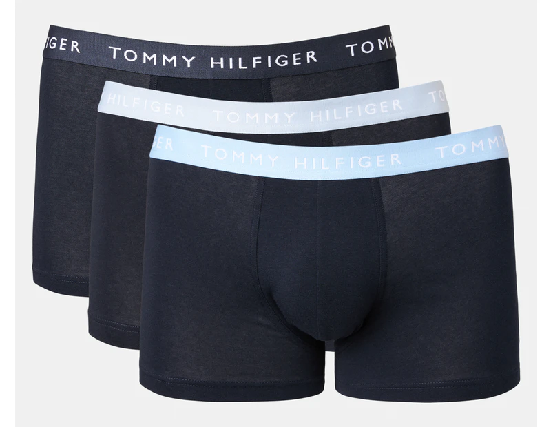 Tommy Hilfiger Men's Recycled Essentials Trunks 3-Pack - Black/Vessel Blue/Breezy Blue/Desert Sky