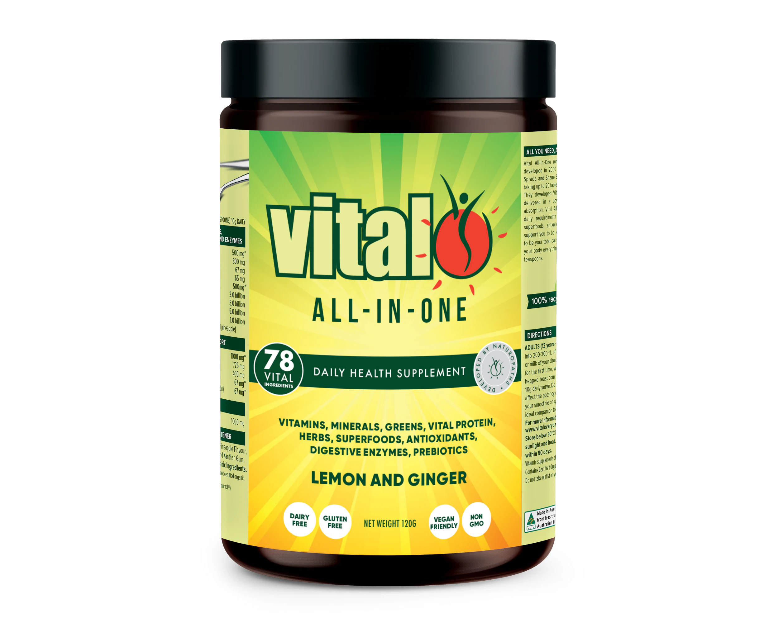 Martin & Pleasance Vital AllInOne (Greens) Lemon and Ginger 120g