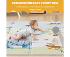 Advwin Foldable Baby Play Mat 180*200*1cm Extra Large Reversible Waterproof Activity Playmats Foam Floor Crawling Mat with Travel Bag