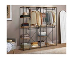 Oikiture Clothes Rack Large Open Wardrobe Garment Coat Hanging Rail 5 shelves