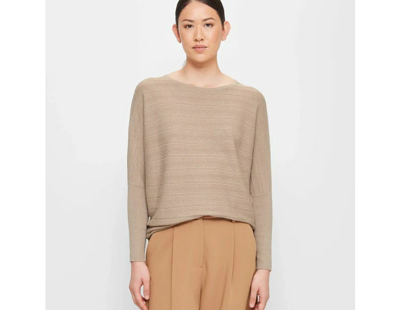 Dolman Sleeve Knit Jumper - Preview - Brown