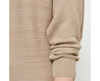 Dolman Sleeve Knit Jumper - Preview - Brown