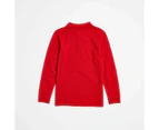 Target School Polo Long Sleeve Top - Red