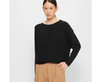 Dolman Sleeve Knit Jumper - Preview - Black