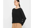 Dolman Sleeve Knit Jumper - Preview - Black