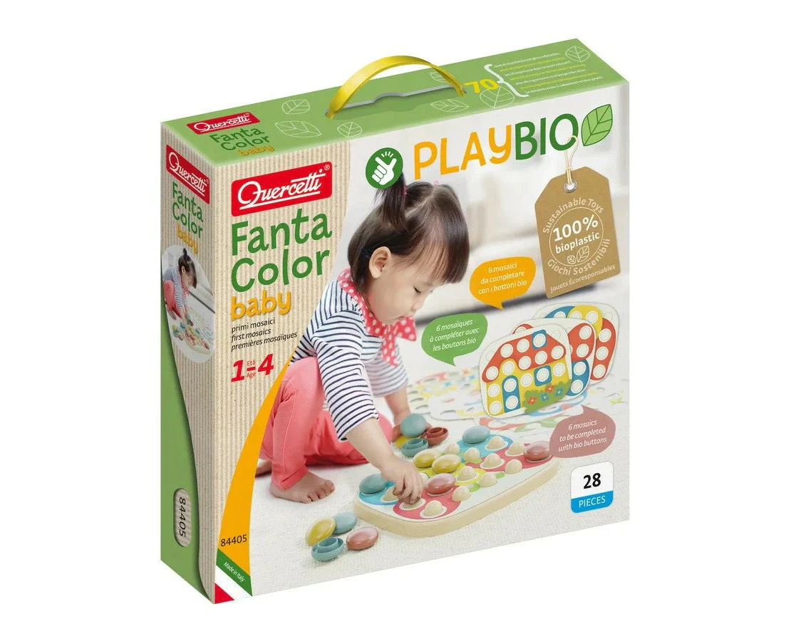 28pc Quercetti FantaColor Baby Bio Kids Educational Toy w/ Coloured Buttons 1-4y